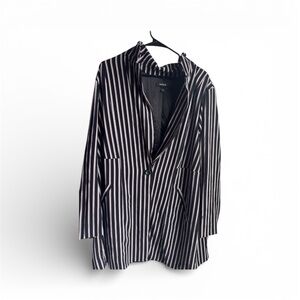 Torrid Black and Pink Striped Blazer With Matching Pants Set